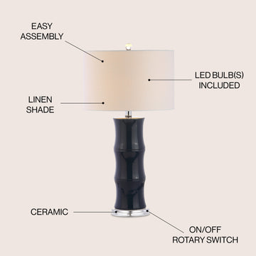 Tiki 26.5" Ceramic LED Table Lamp - JONATHAN Y